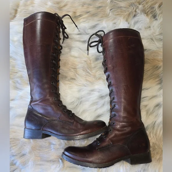 Frye Melissa Tall Lace Up Boots - Picture 2 of 10